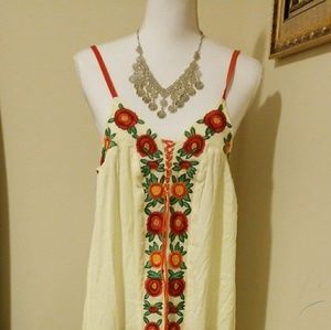 Embroidry cream dress